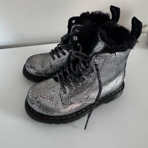 Dr. Martens Black Fur-Lined Boots